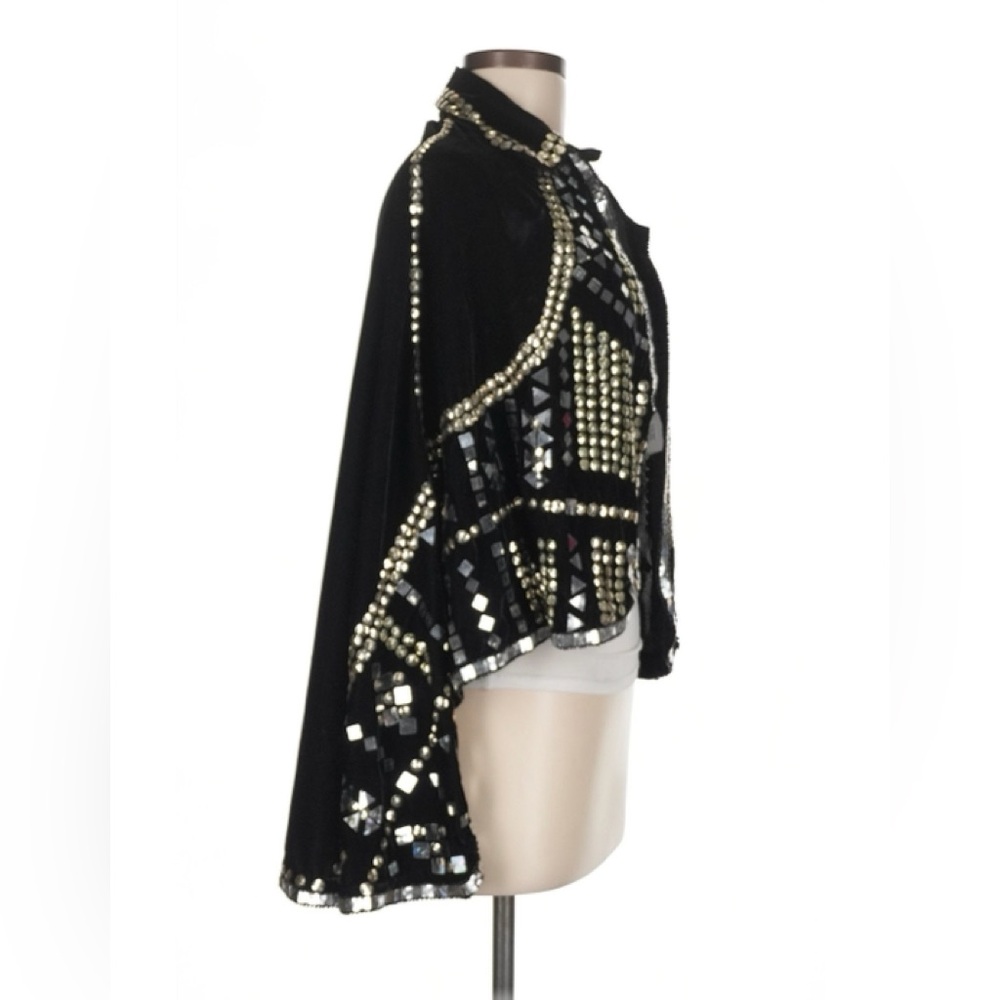 Free People Encore Embellished Velvet Cape NWT - Picture 7 of 14